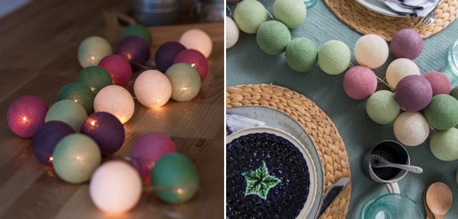 Гирлянда хлопковые фонарики Сotton Ball Forest Fruit - Loft-Concept в Брянске