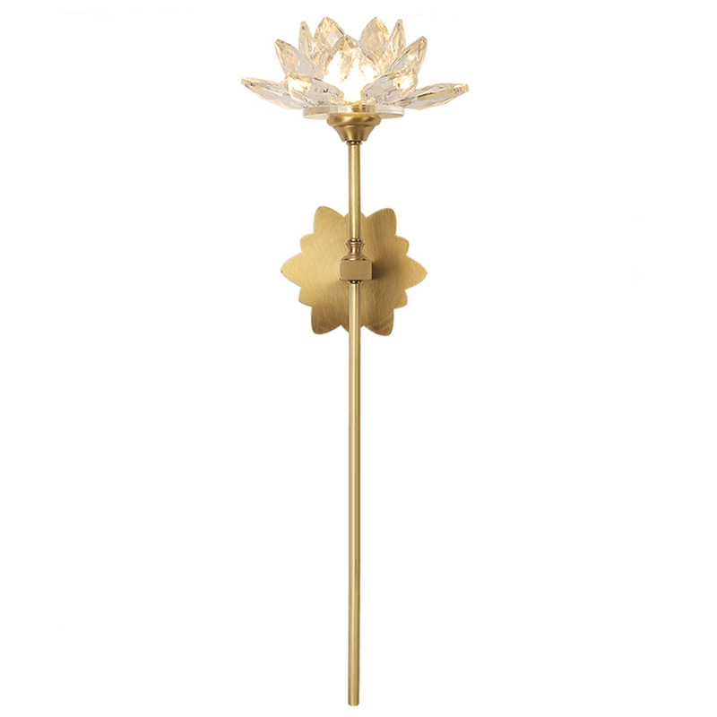 Бра Хрустальный Цветок Лотоса Lotus flower Wall Clear Glass D Латунь Прозрачное Стекло Бра Хрустальный Цветок Лотоса Lotus flower Wall Clear Glass D Латунь Прозрачное Стекло в Брянске | Loft Concept