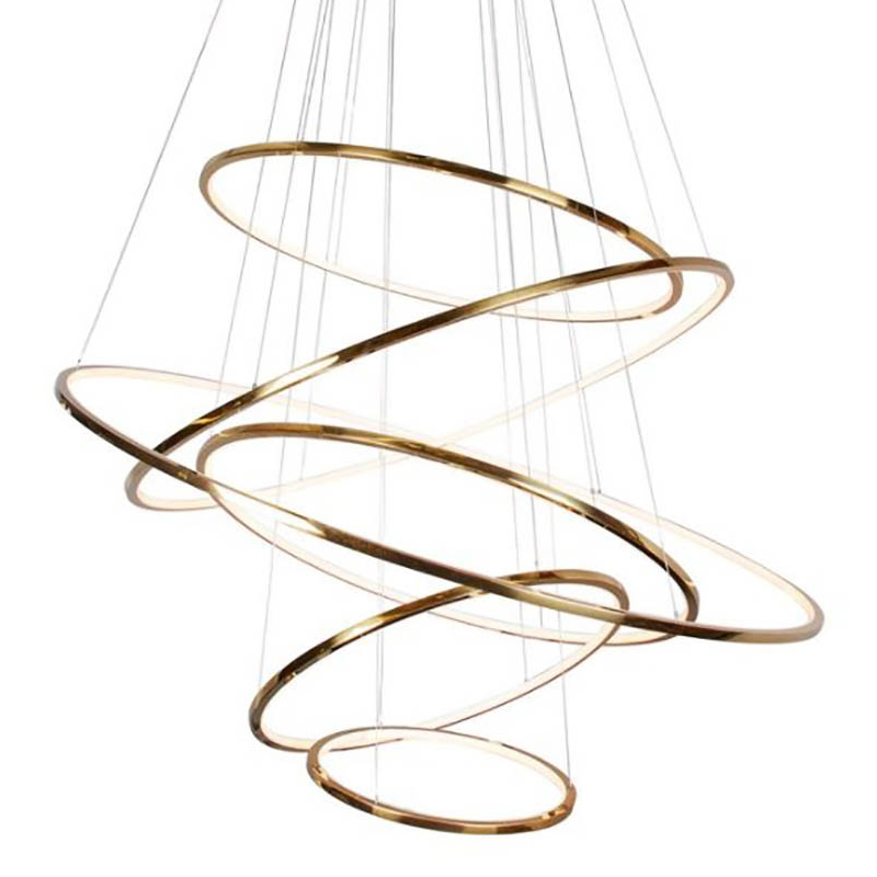 Люстра Шесть Колец Ring Horizontal Quintet Gold 6 Золотой в Брянске | Loft Concept 