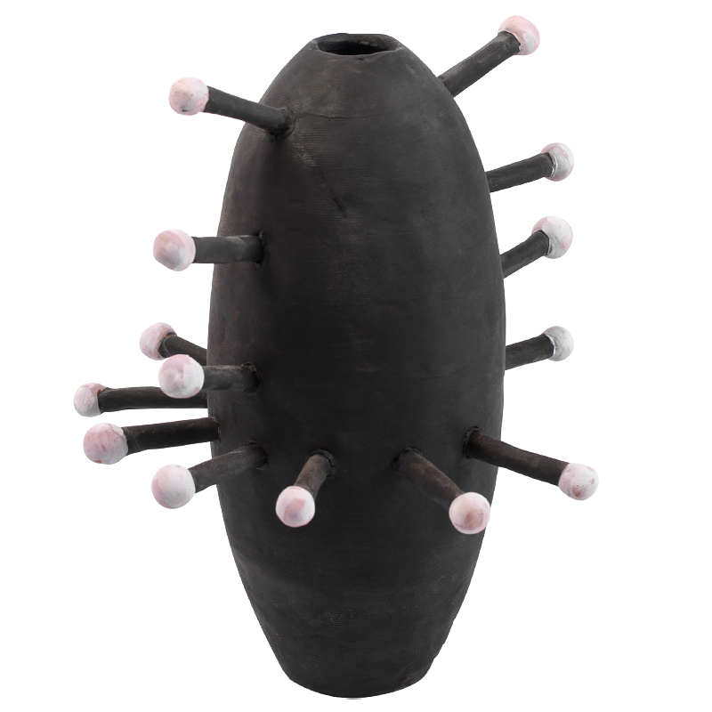 Ваза Kwanza Round Spikes Vase Черный Розовый Ваза Kwanza Round Spikes Vase Черный Розовый в Брянске | Loft Concept