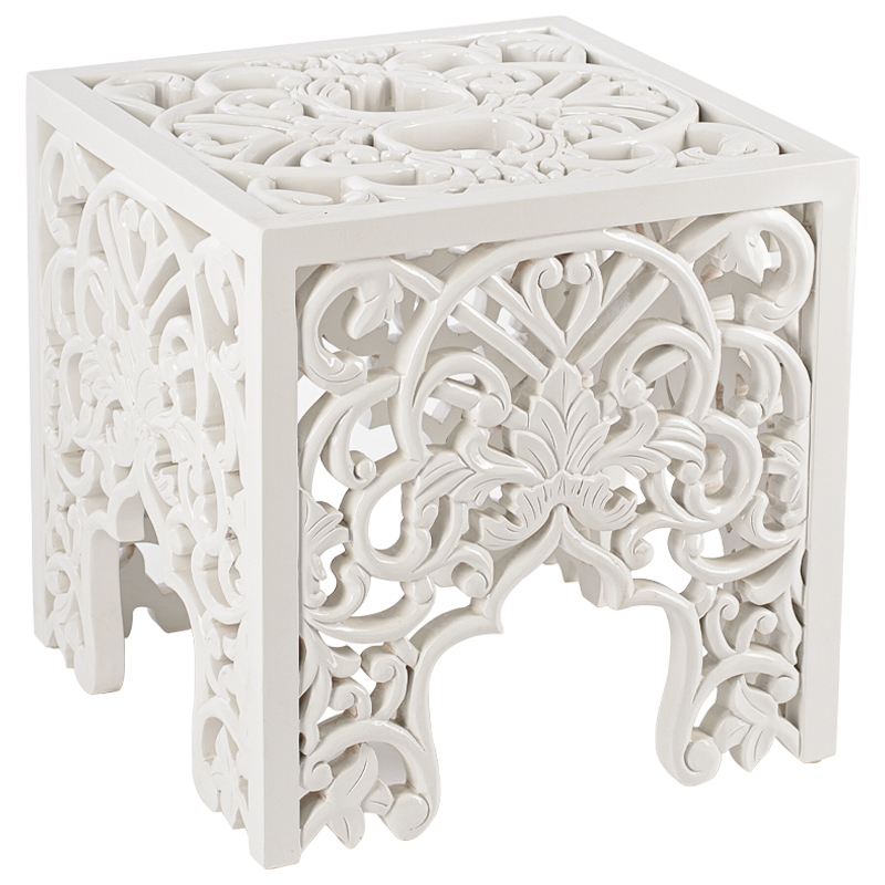 Приставной стол Side Table White lace Белый Приставной стол Side Table White lace Белый в Брянске | Loft Concept