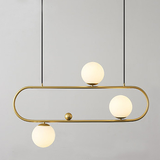 Люстра Horizontal Balls Balance Brass 3 Латунь Белый Люстра Horizontal Balls Balance Brass 3 Латунь Белый в Брянске | Loft Concept