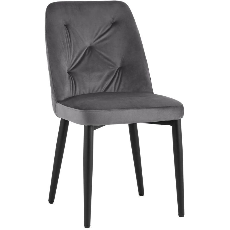Стул Emma Chair Серый Велюр Серый Черный Стул Emma Chair Серый Велюр Серый Черный в Брянске | Loft Concept