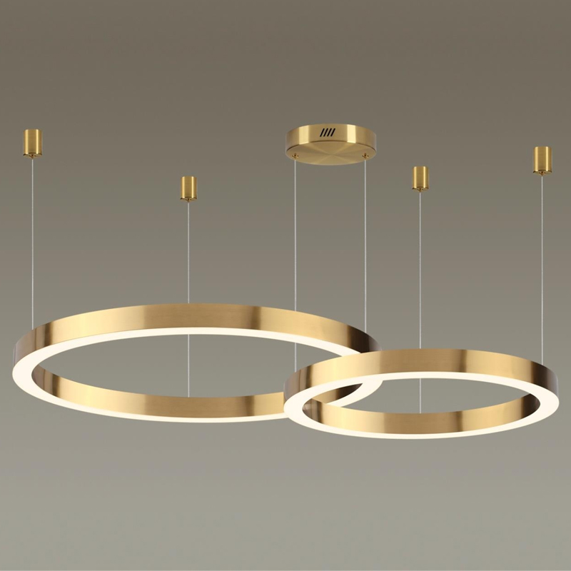 Люстра 2 Gold Ring Horizontal Золотой Люстра 2 Gold Ring Horizontal Золотой в Брянске | Loft Concept