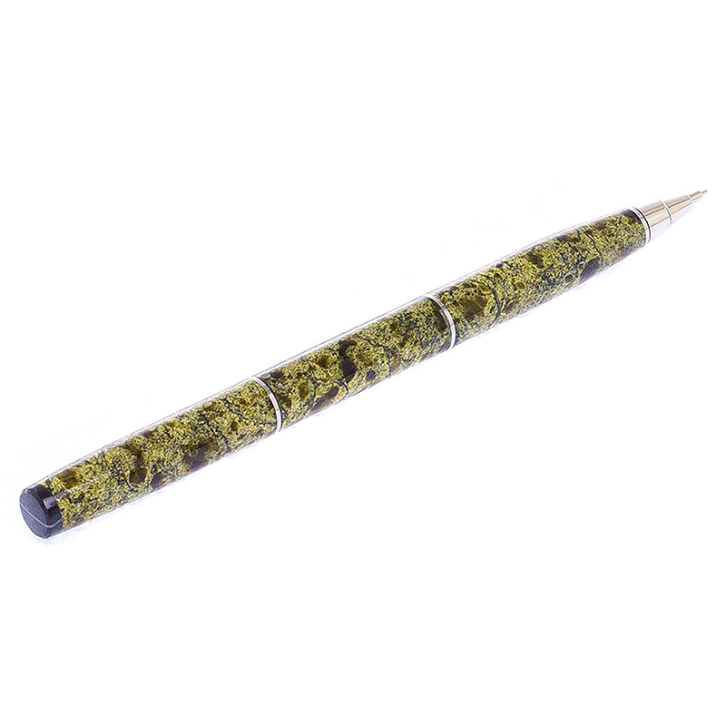 Ручка шариковая из натурального камня Змеевик Stone Pens Зеленый Серебряный Ручка шариковая из натурального камня Змеевик Stone Pens Зеленый Серебряный в Брянске | Loft Concept