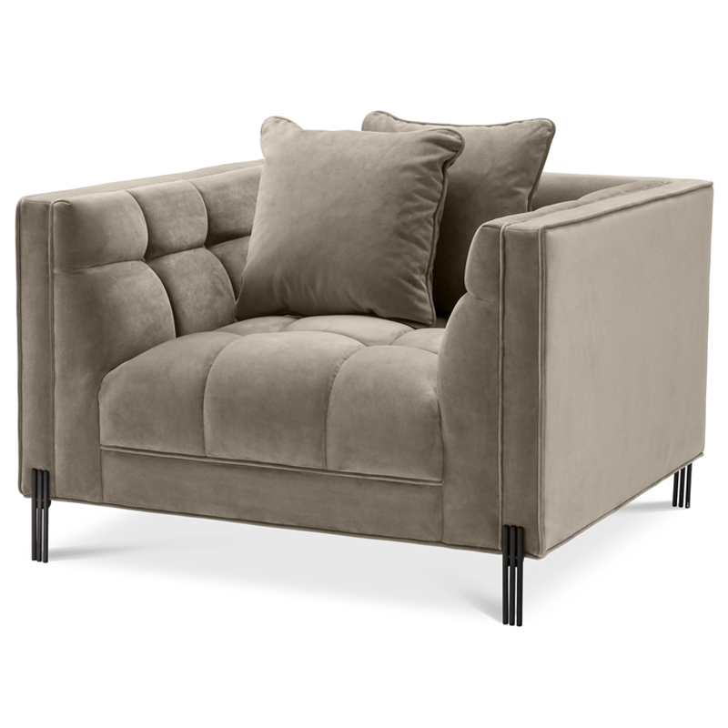 Кресло Eichholtz Chair Sienna greige Бежево-серый Черный Кресло Eichholtz Chair Sienna greige Бежево-серый Черный в Брянске | Loft Concept