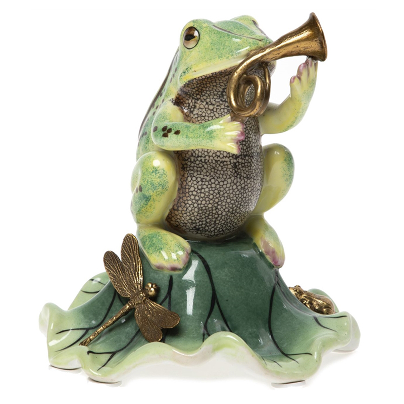 Статуэтка Frog Trumpeter Зеленый Золотой Статуэтка Frog Trumpeter Зеленый Золотой в Брянске | Loft Concept