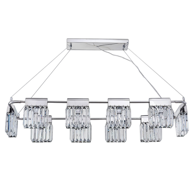 Люстра Crystal Pendants chrome 10 Хром Прозрачное Стекло Люстра Crystal Pendants chrome 10 Хром Прозрачное Стекло в Брянске | Loft Concept