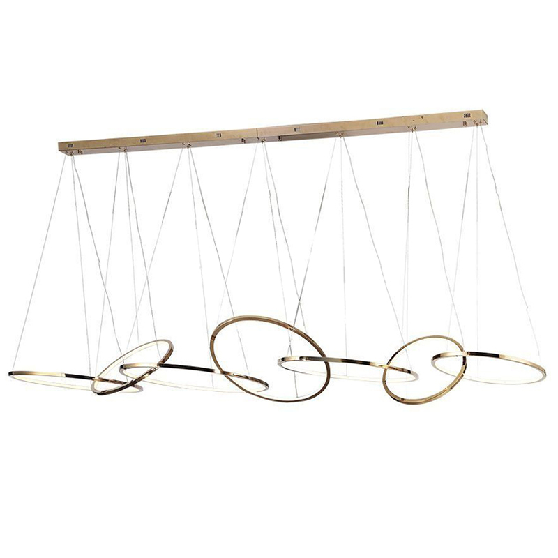 Люстра Ring Connection Horizontal Chandelier Gold Золотой Люстра Ring Connection Horizontal Chandelier Gold Золотой в Брянске | Loft Concept