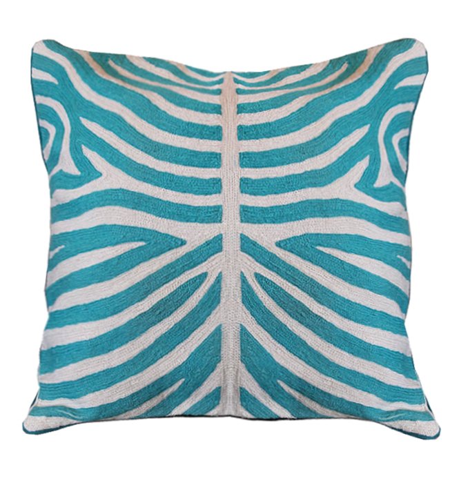 Подушка Turquoise Zebra Бирюзовый Белый Подушка Turquoise Zebra Бирюзовый Белый в Брянске | Loft Concept
