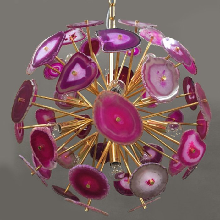 Люстра Agate Burst Chandelier Lilac Золотой Сиреневый Люстра Agate Burst Chandelier Lilac Золотой Сиреневый в Брянске | Loft Concept
