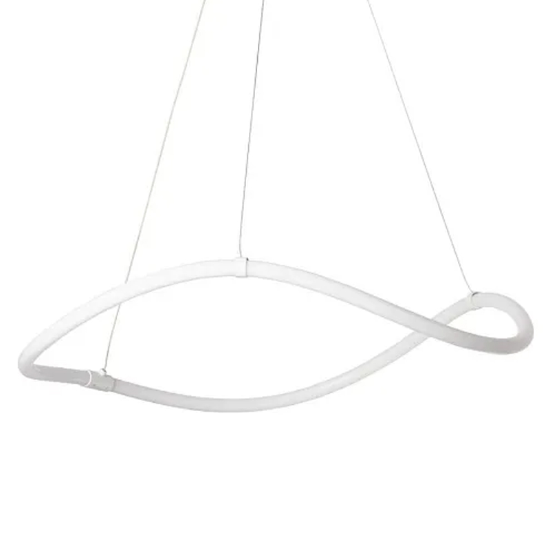 Люстра белого цвета с волнистым светодиоидным кольцом Luke Lampco Tracer Lamp Белый в Брянске | Loft Concept 