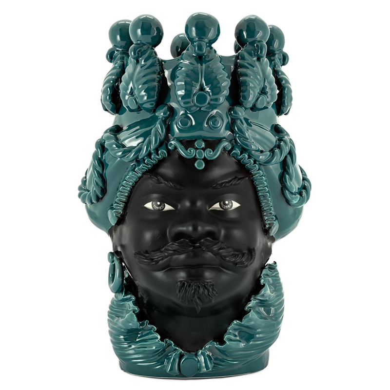 Ваза VASE MORO BIG MAN SIMPLY MAT dark turquoise Черный Бирюзовый Ваза VASE MORO BIG MAN SIMPLY MAT dark turquoise Черный Бирюзовый в Брянске | Loft Concept
