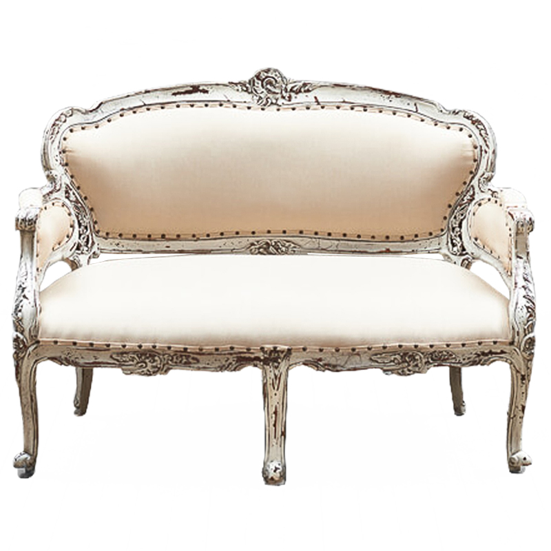 Диван Maria Antoinette Sofa Белый винтажная патина Бежевый Диван Maria Antoinette Sofa Белый винтажная патина Бежевый в Брянске | Loft Concept