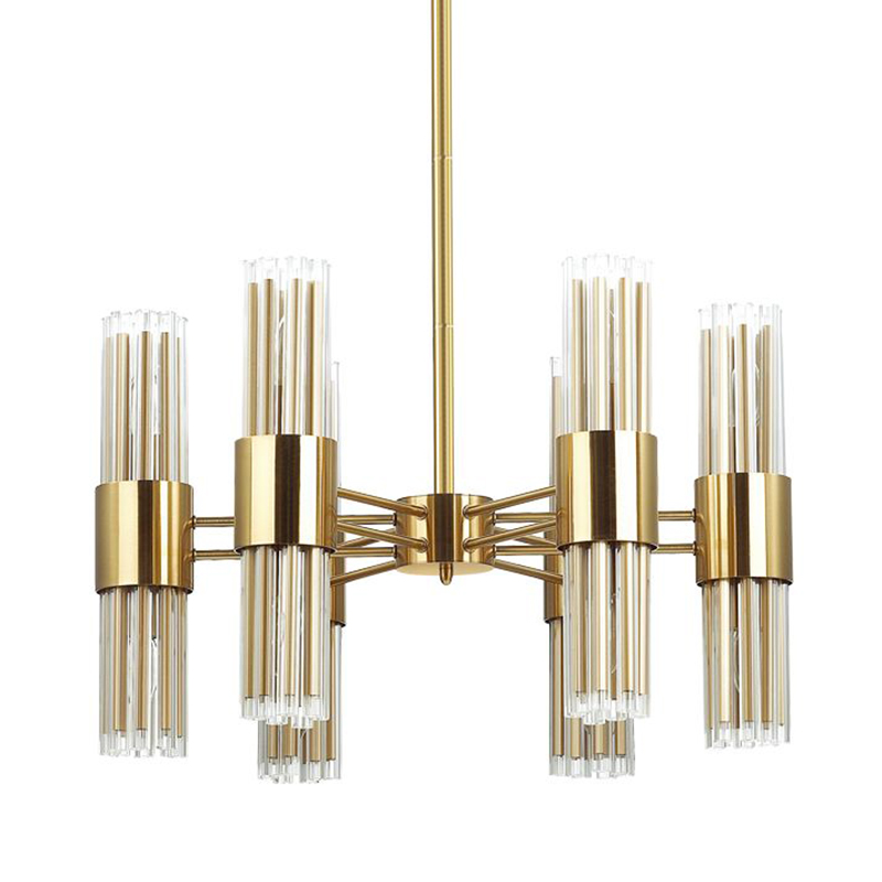 Люстра Gladwin Glass Tubes Chandelier Прозрачный Золотой Люстра Gladwin Glass Tubes Chandelier Прозрачный Золотой в Брянске | Loft Concept