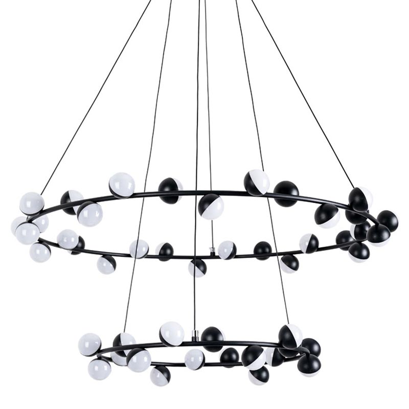 Люстра Vilelme Chandelier black double Черный Люстра Vilelme Chandelier black double Черный в Брянске | Loft Concept