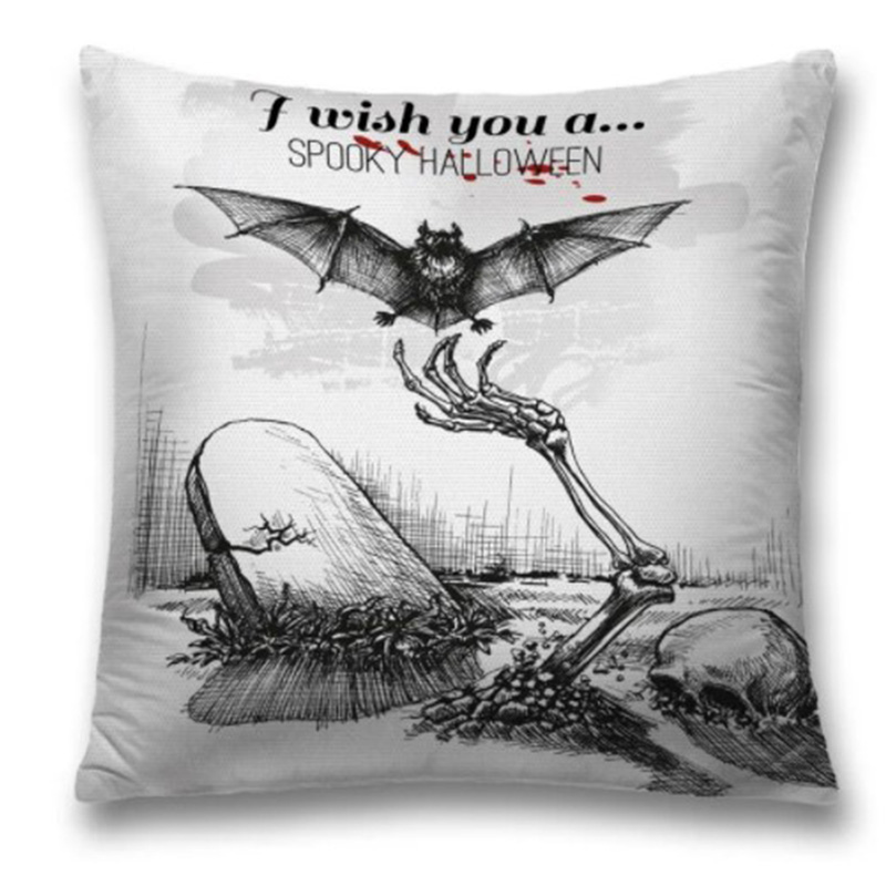 Подушка Spooky Halloween Черный Белый Подушка Spooky Halloween Черный Белый в Брянске | Loft Concept