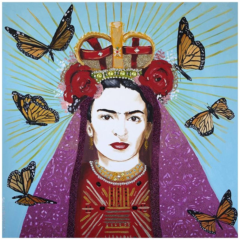 Картина Frida with roses on her head and butterflies Мульти Картина Frida with roses on her head and butterflies Мульти в Брянске | Loft Concept