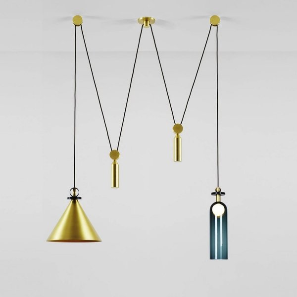 Подвесной светильник Shape up Double Pendant Brass Латунь Подвесной светильник Shape up Double Pendant Brass Латунь в Брянске | Loft Concept
