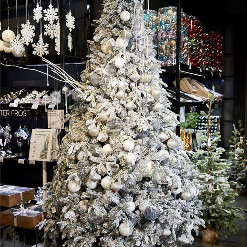 Дизайнерская Елка Заснеженная с Белыми елочными игрушками Christmas Tree White Hoarfrost Белый Дизайнерская Елка Заснеженная с Белыми елочными игрушками Christmas Tree White Hoarfrost Белый в Брянске | Loft Concept