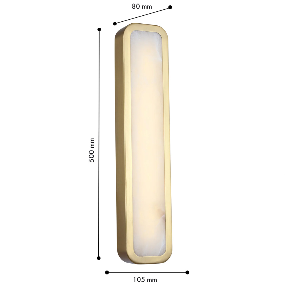 Бра в металлическом корпусе с рассеивателем из бежевого алебастра Cryptocrystalline Stone в Брянске