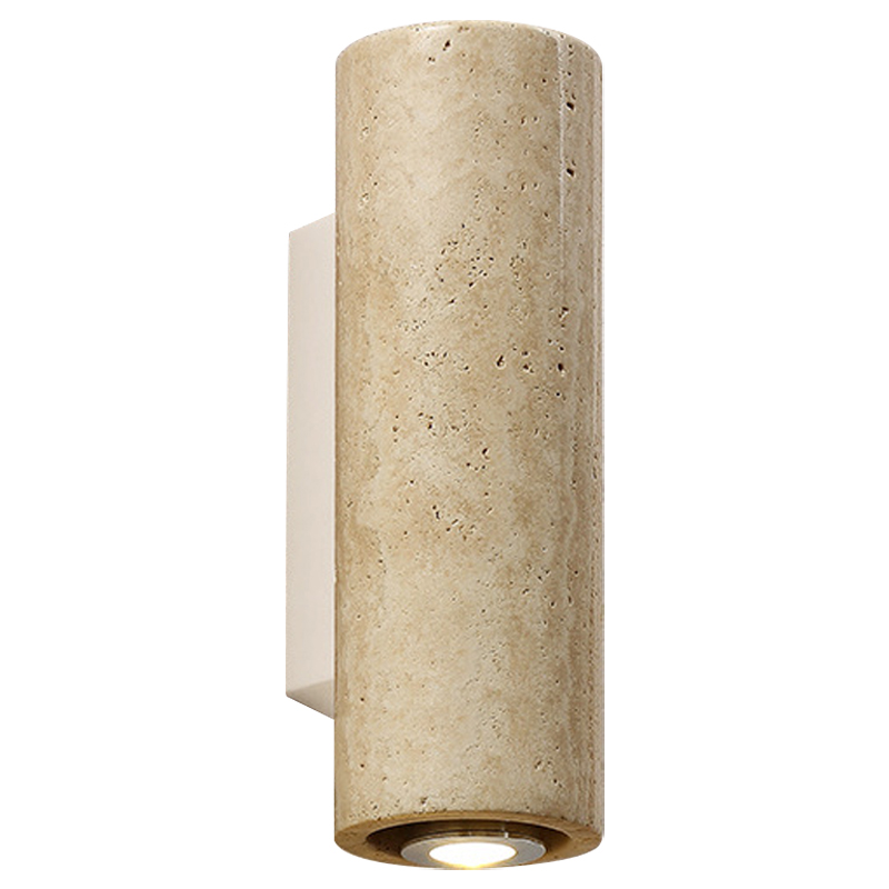 Бра Travertine Cylinder Spot Wall Lamp Бежевый Песочный Белый в Брянске | Loft Concept 