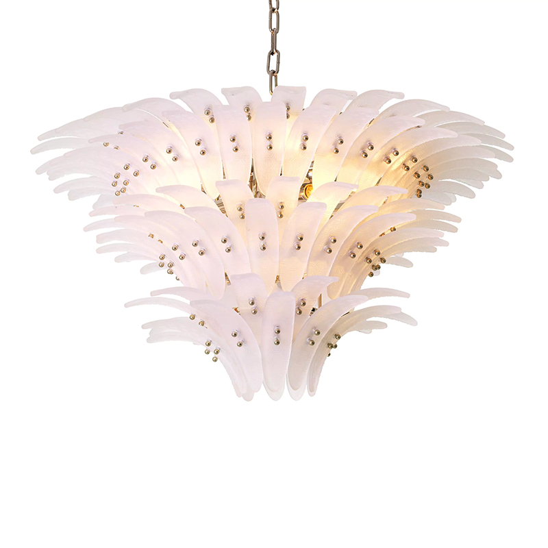 Люстра Philipp Plein Chandelier Bel Air L Белая Белое матовое стекло Хром Люстра Philipp Plein Chandelier Bel Air L Белая Белое матовое стекло Хром в Брянске | Loft Concept