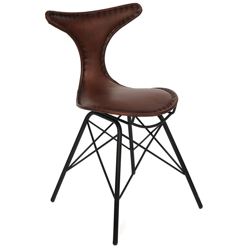 Стул Buffalo Leather Industrial Chair Коричневый Черный Стул Buffalo Leather Industrial Chair Коричневый Черный в Брянске | Loft Concept