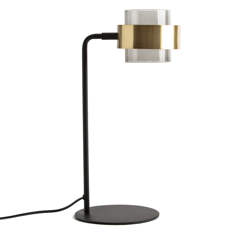 Настольная лампа Truvor Table Lamp Стекло Смок Латунь Черный в Брянске | Loft Concept 
