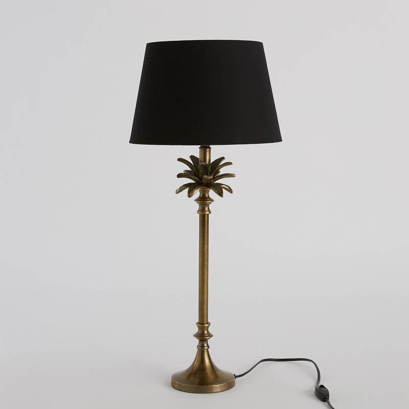 Настольная лампа Palm Black Lampshade Латунь в Брянске | Loft Concept 