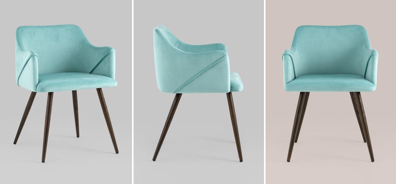 Стул Monarch Chair Бирюзовый Велюр - фото