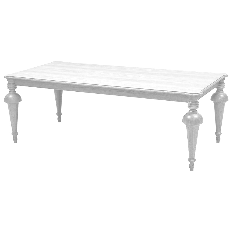 Обеденный деревянный стол Kelise White Dinner Table Белый Белый Обеденный деревянный стол Kelise White Dinner Table Белый Белый в Брянске | Loft Concept