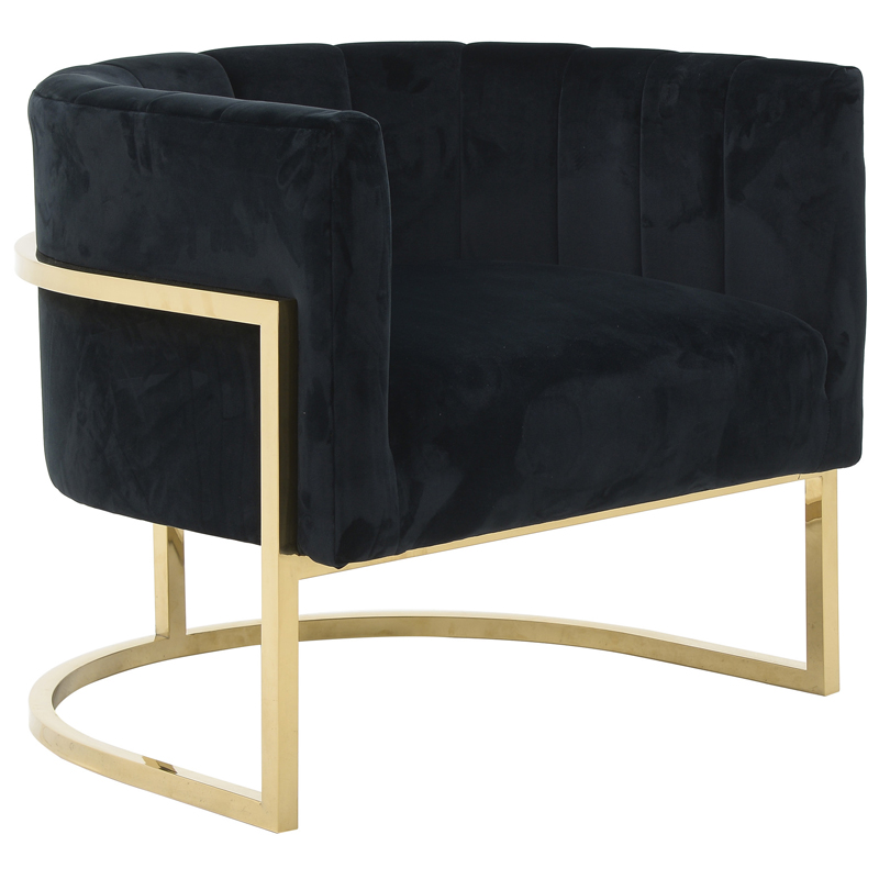 Кресло Accent Velvet chair black Черный Глянцевое золото Кресло Accent Velvet chair black Черный Глянцевое золото в Брянске | Loft Concept