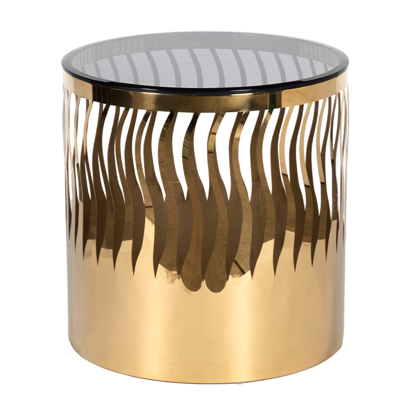 Приставной стол Emerson Side Table Глянцевое золото Стекло Смок Приставной стол Emerson Side Table Глянцевое золото Стекло Смок в Брянске | Loft Concept