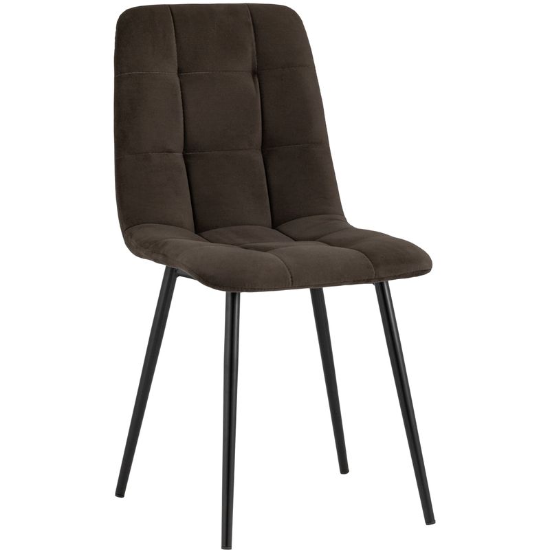 Стул NANCY S-2 Chair Шоколадный Велюр Коричневый Черный Стул NANCY S-2 Chair Шоколадный Велюр Коричневый Черный в Брянске | Loft Concept