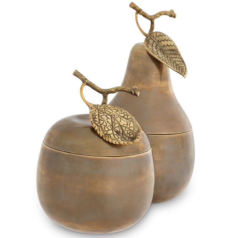 Комплект шкатулок Eichholtz Box Apple & Pear set of 2 brass Винтажная латунь Комплект шкатулок Eichholtz Box Apple & Pear set of 2 brass Винтажная латунь в Брянске | Loft Concept