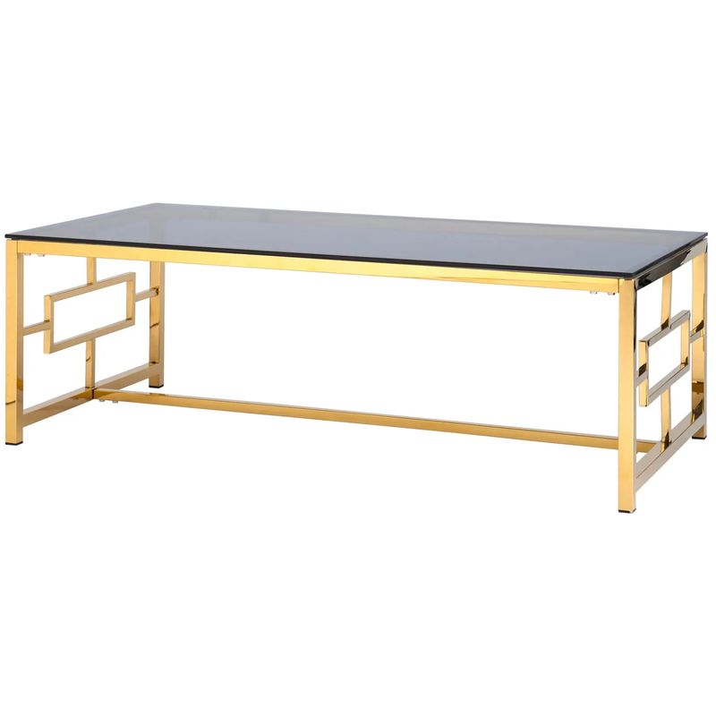 Столик кофейный Milan Tables Gold Золотой Стекло Смок в Брянске | Loft Concept 