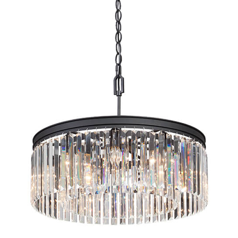 Люстра RH Rhys CLEAR GLASS Prism Round Chandelier прозрачное стекло 40 Черный матовый Люстра RH Rhys CLEAR GLASS Prism Round Chandelier прозрачное стекло 40 Черный матовый в Брянске | Loft Concept