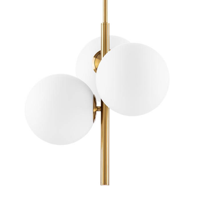 Люстра Three Bubbles Chandelier Белый Латунь Люстра Three Bubbles Chandelier Белый Латунь в Брянске | Loft Concept