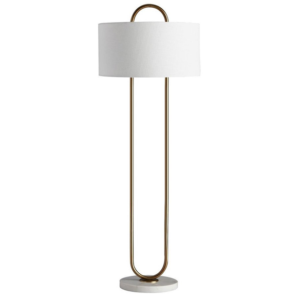 Торшер Marston floor lamp Латунь Белый Торшер Marston floor lamp Латунь Белый в Брянске | Loft Concept