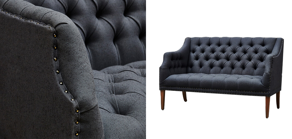 Диван Morton Capitone Sofa темно-серый лен Диван Morton Capitone Sofa темно-серый лен - Loft-Concept в Брянске