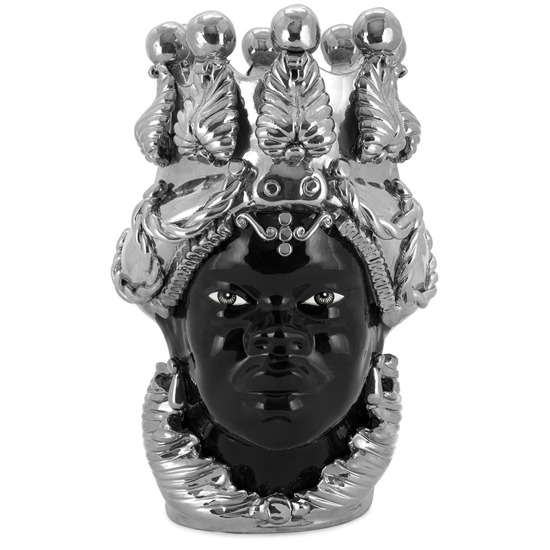 Ваза VASE MORO LADY BIG DREAMS silver Черный Серебряный Ваза VASE MORO LADY BIG DREAMS silver Черный Серебряный в Брянске | Loft Concept