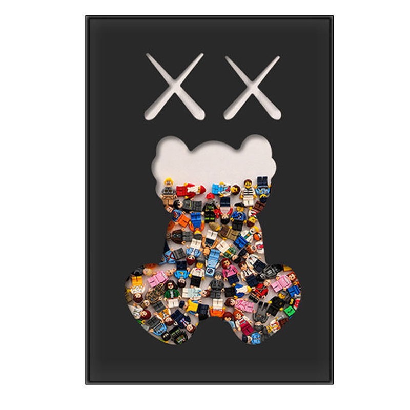 Постер Bearbrick Черный фон Мульти в Брянске | Loft Concept 