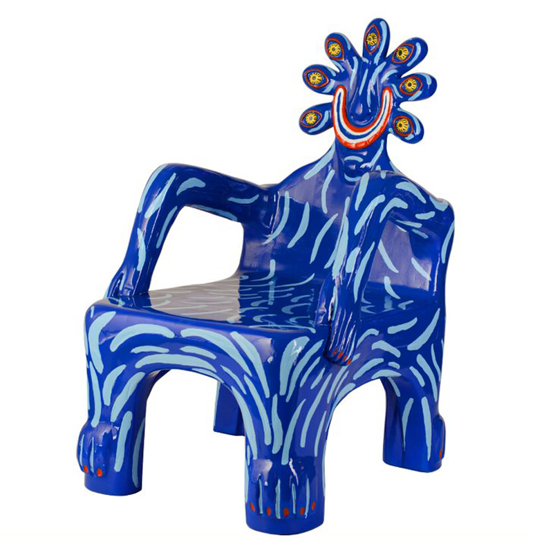 Кресло COBALT CREATURE ARMCHAIR Синий Мульти Кресло COBALT CREATURE ARMCHAIR Синий Мульти в Брянске | Loft Concept