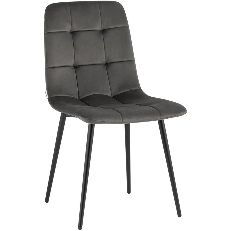 Стул NANCY Chair Темно-Серый Велюр Серый Черный Стул NANCY Chair Темно-Серый Велюр Серый Черный в Брянске | Loft Concept