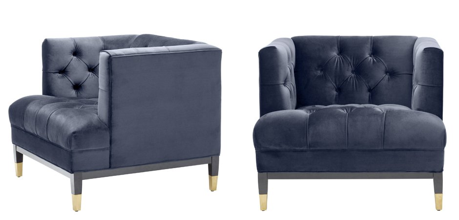 Кресло Eichholtz Chair Castelle Blue Кресло Eichholtz Chair Castelle Blue - Loft-Concept в Брянске