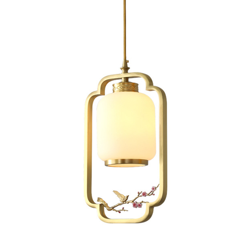 Подвесной светильник Sakura Branch Lantern Chandelier Латунь Белый Розовый Подвесной светильник Sakura Branch Lantern Chandelier Латунь Белый Розовый в Брянске | Loft Concept