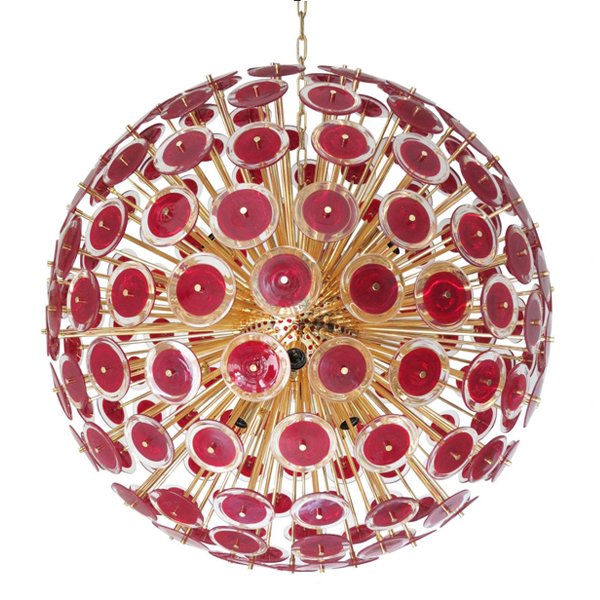Murano Red Disco Glass Sputnik Chandelier Vistosi Красный (Red) Золотой Murano Red Disco Glass Sputnik Chandelier Vistosi Красный (Red) Золотой в Брянске | Loft Concept