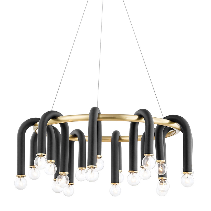 Люстра Paulson floppy chandelier round gold Черный Золотой Люстра Paulson floppy chandelier round gold Черный Золотой в Брянске | Loft Concept