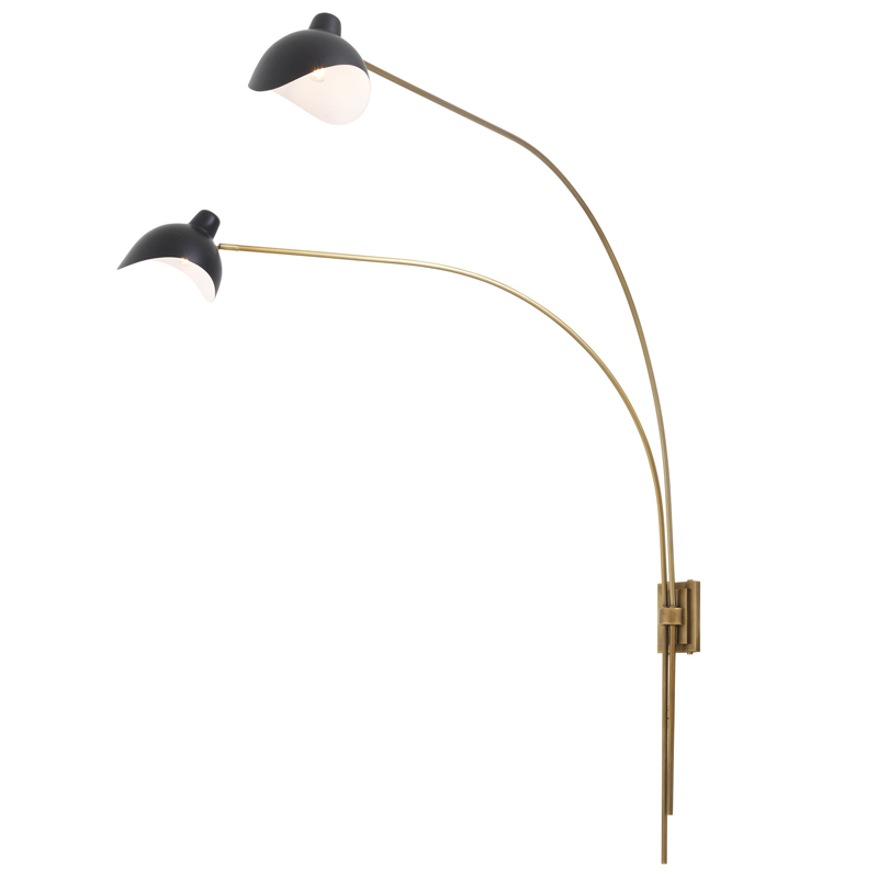 Бра Eichholtz Wall Lamp Mitch Brass Черный Латунь Античная полированная Бра Eichholtz Wall Lamp Mitch Brass Черный Латунь Античная полированная в Брянске | Loft Concept